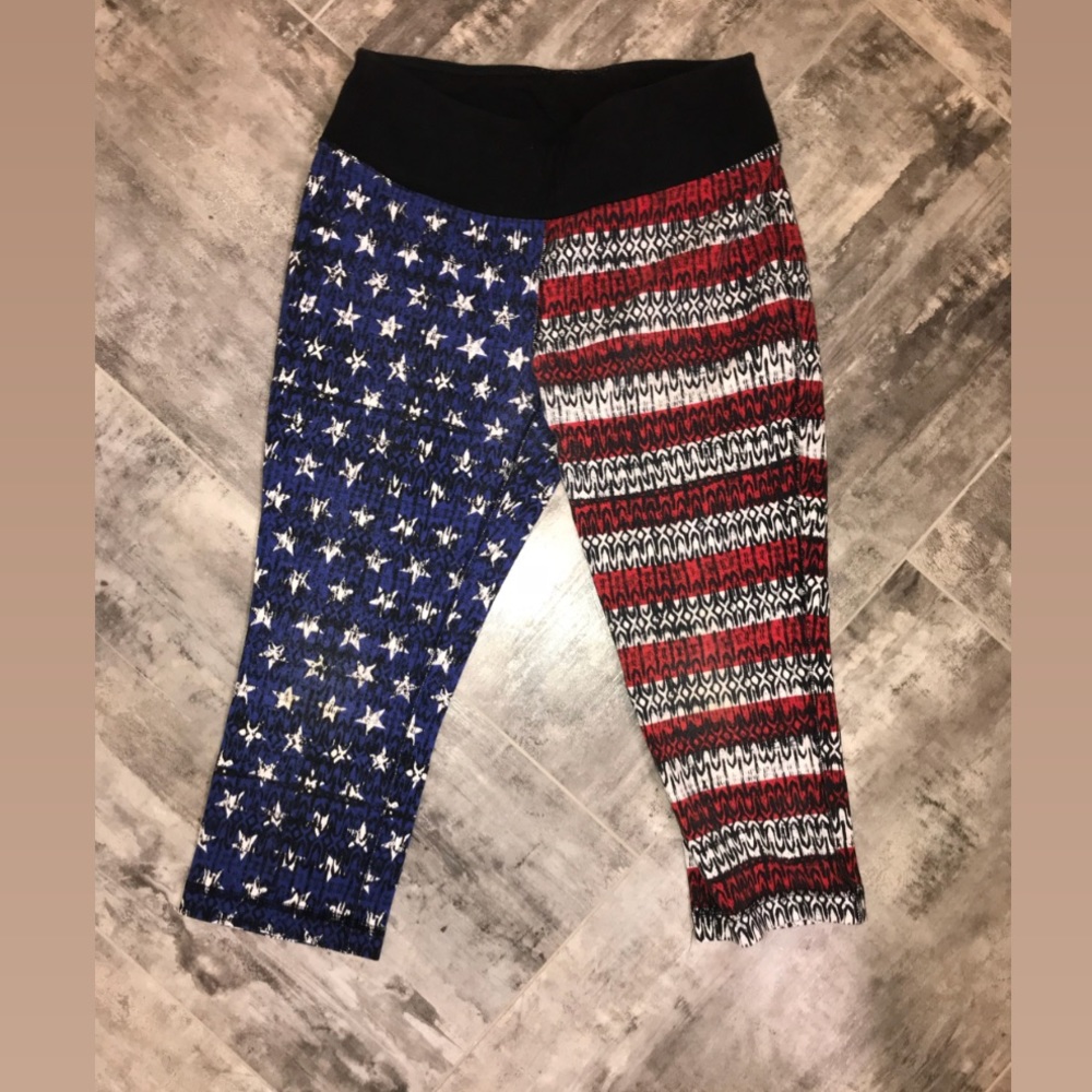American Flag Styled Capris